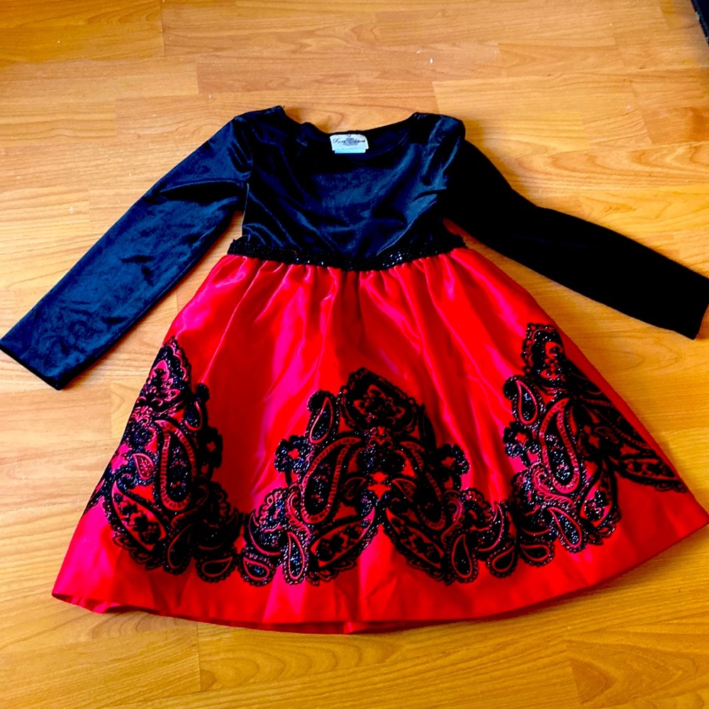 Red and black dress
